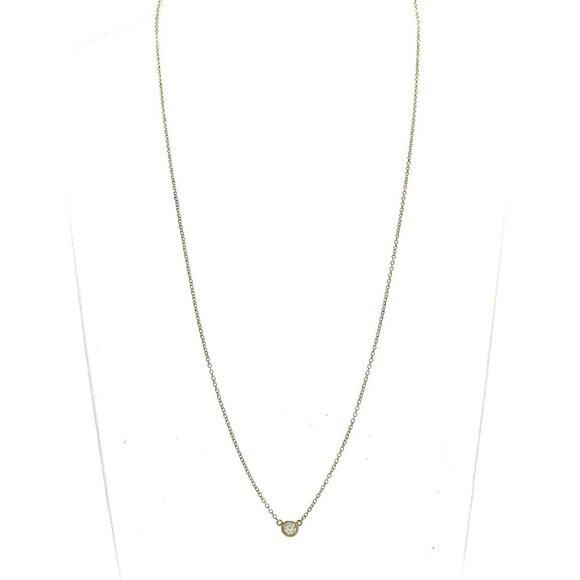Auth TIFFANY&Co. By The Yard - 18K Yellow Gold Diamond Necklace - Picture 2 of 6